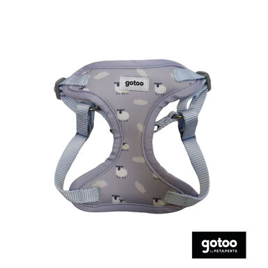 Gotoo Peitoral estampado ovelhinhas cinza para cães