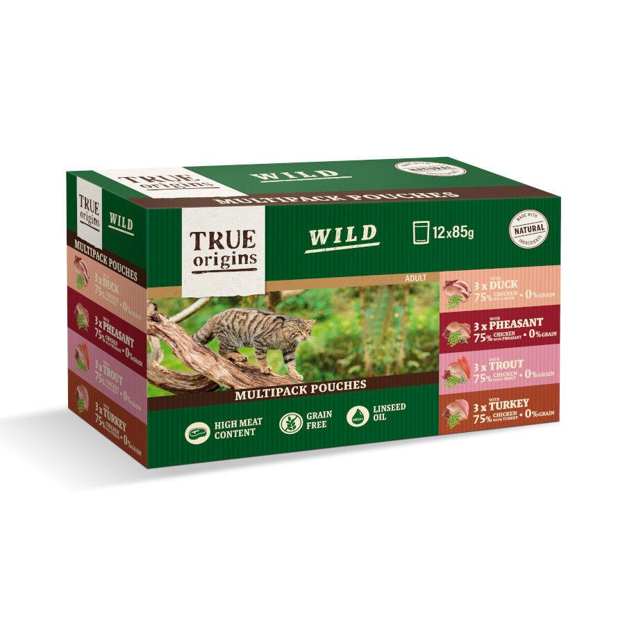 12 saquetas x 85 g True Origins Wild Saquetas Filete em Molho para gato, , large Imagem n&uacute;mero 1
