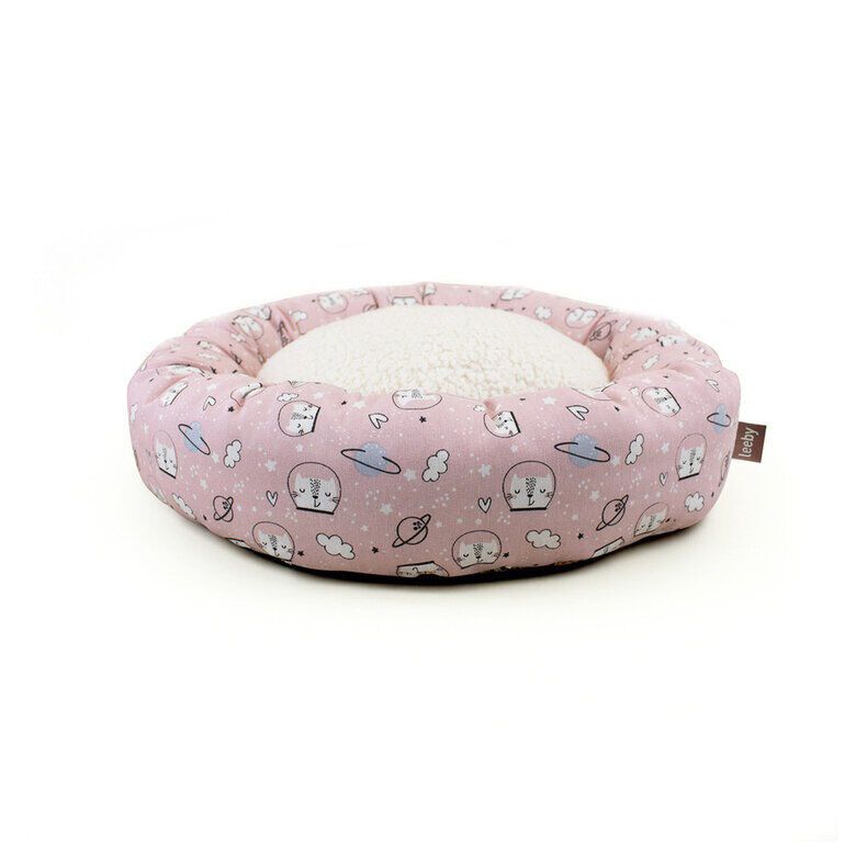 Leeby Cama Donut Antiderrapante Estampado Banda Desenhada Rosa para gatos, , large Imagem n&uacute;mero 1