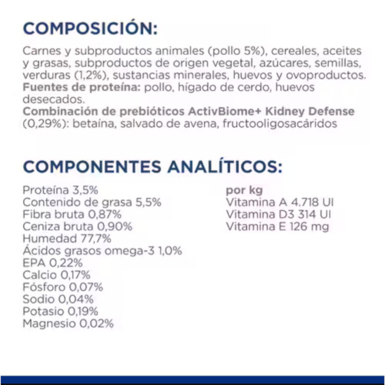 354 g Hill's Prescription Diet Kidney k/d + Mobility j/d guisado de frango e legumes lata para cães,  Imagem número 6 354 g Hill's Prescription Diet Kidney k/d + Mobility j/d guisado de frango e legumes lata para cães, , large Imagem número 6