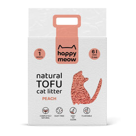 Happy Meow Areia Natural de tofu com aroma a p&ecirc;ssego para gatos