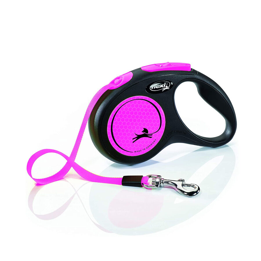 Flexi New Neon Trela extens&iacute;vel cor-de-rosa para c&atilde;es, , large Imagem n&uacute;mero 1