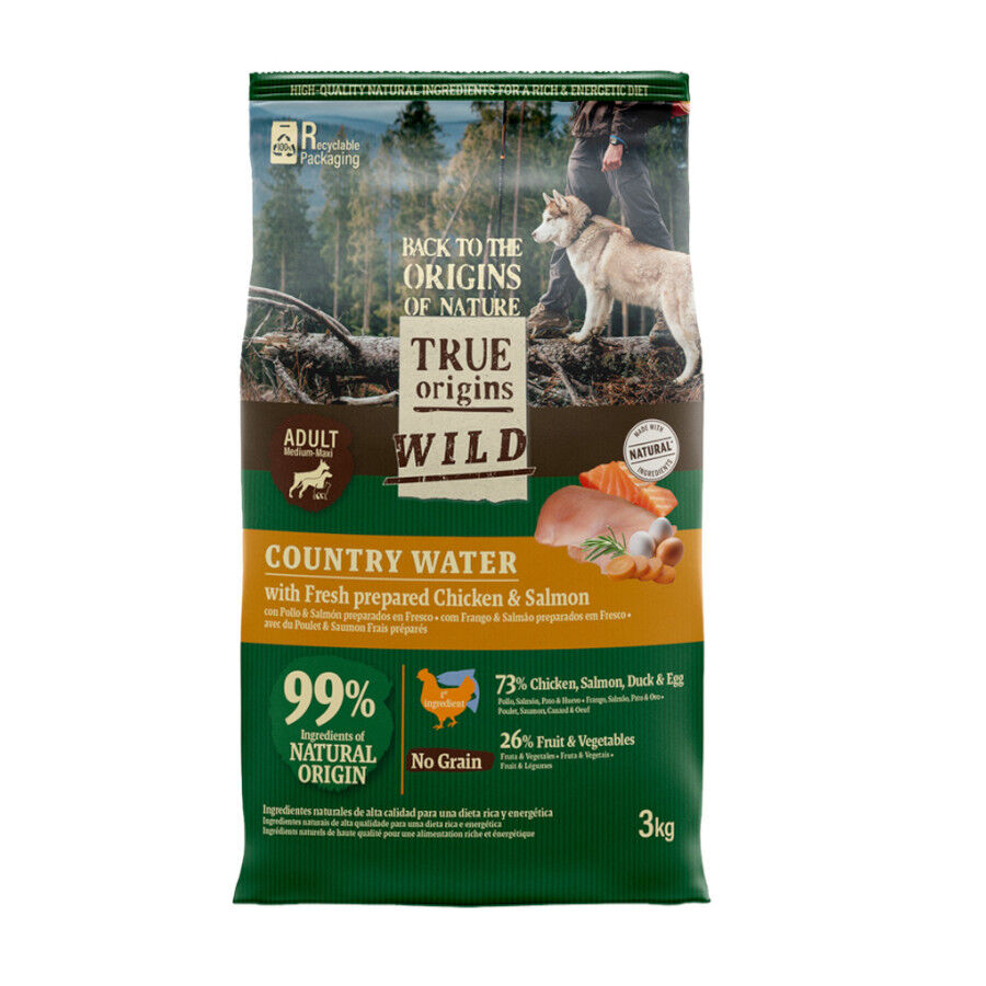 12 kg True Origins Wild Adult Country Water Frango e Salm&atilde;o ra&ccedil;&atilde;o para c&atilde;es, , large Imagem n&uacute;mero 1
