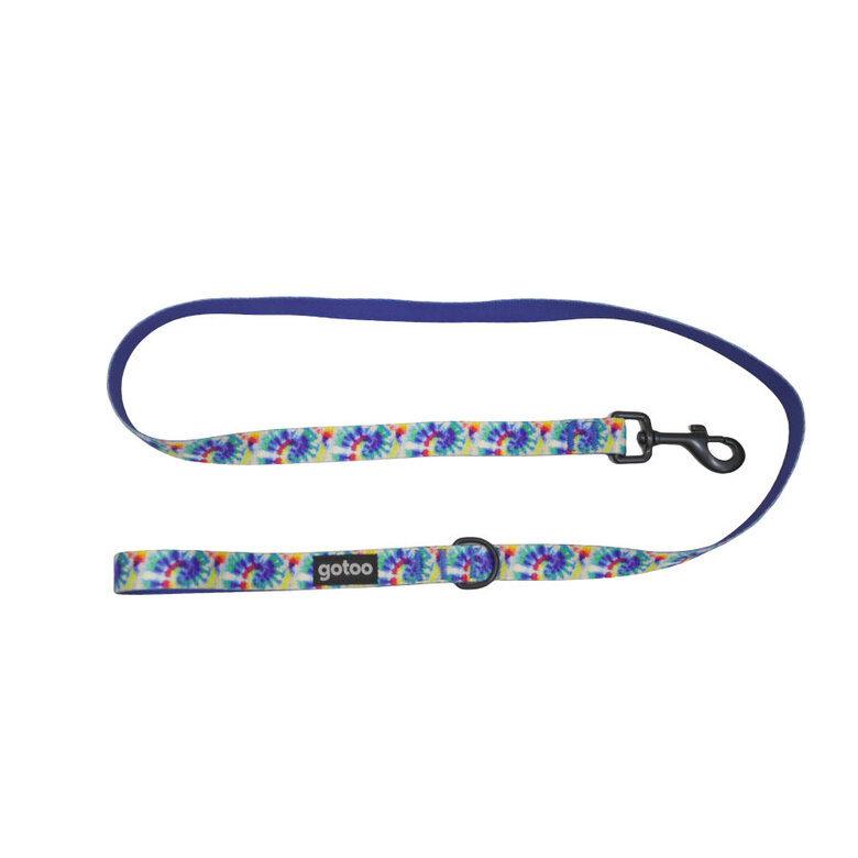 Gotoo Trela estampada tie die azul para cães,  Imagem número 1 Gotoo Trela estampada tie die azul para cães, , large Imagem número 1