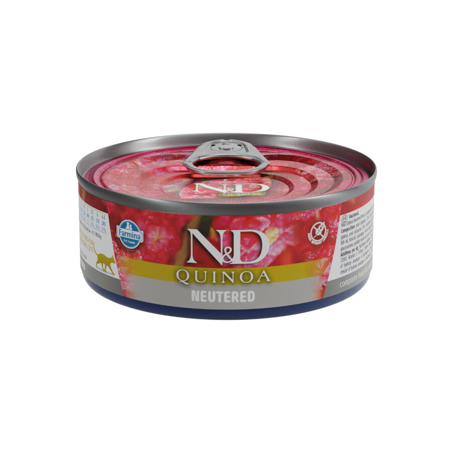 80 g Farmina N&D Esterilizado Alimento h&uacute;mido de quinoa e porco em lata para gatos, , large Imagem n&uacute;mero 1