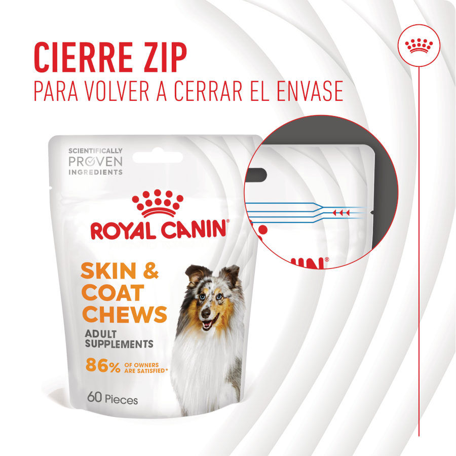 240 g Royal Canin Skin & Coat Chews Suplemento Nutricional Adulto para C&atilde;es, , large Imagem n&uacute;mero 3