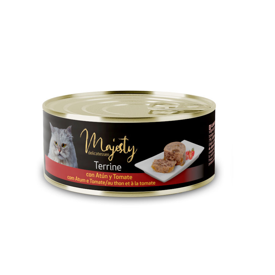 85 g Majesty Adult Terrine Atum e Vegetais lata para gatos, , large Imagem n&uacute;mero 1
