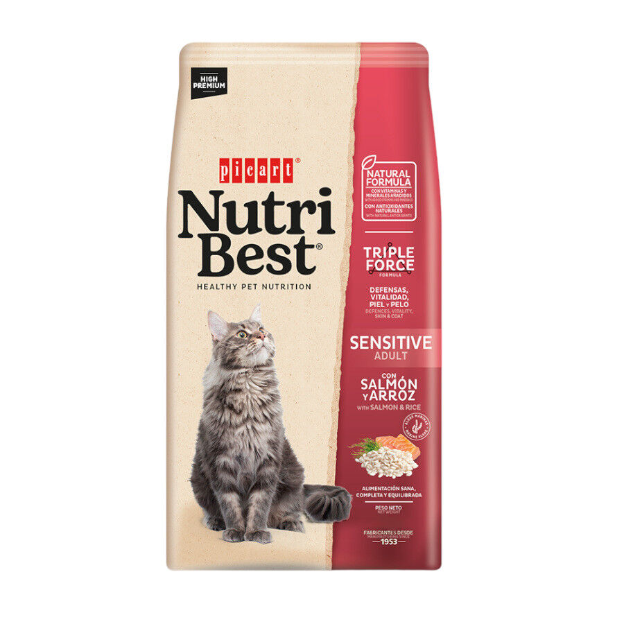 15 kg Nutribest Adult Sensitive Salm&atilde;o e Arroz ra&ccedil;&atilde;o para gatos, , large Imagem n&uacute;mero 1