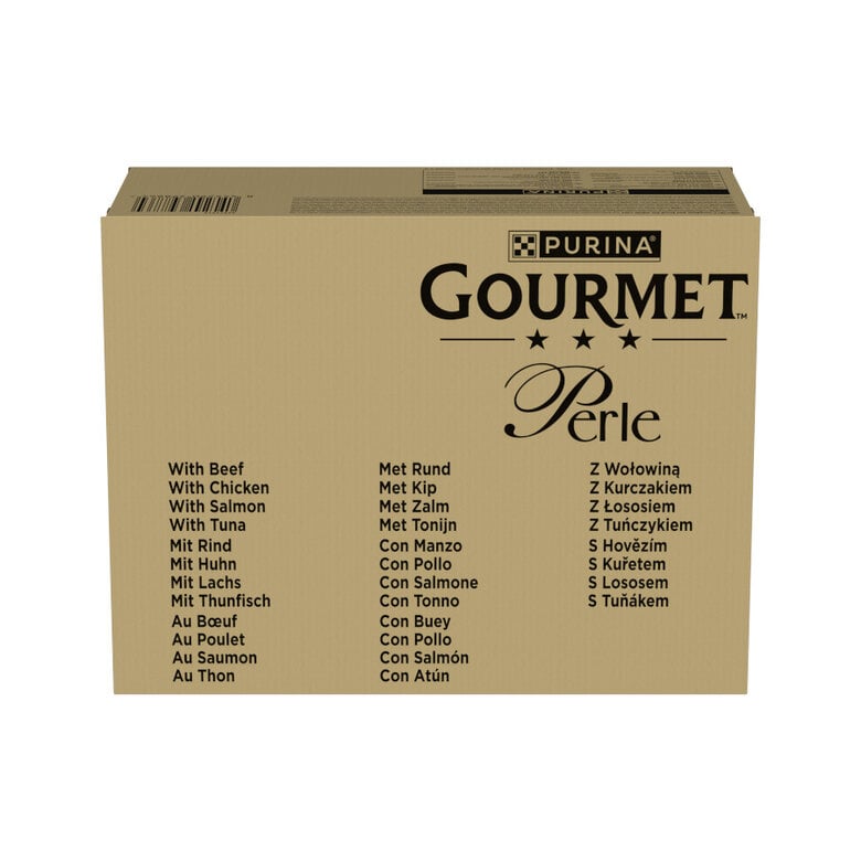 96 saquetas x 85 g Gourmet Perle Delicias em Molho de  Salmão, Frango, Atúm e Vitela Saqueta para gatos ,  Imagem número 2 96 saquetas x 85 g Gourmet Perle Delicias em Molho de  Salmão, Frango, Atúm e Vitela Saqueta para gatos , , large Imagem número 2