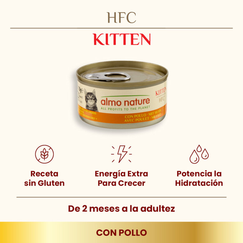 70 g Almo Nature Kitten HFC Frango lata para gatos,  Imagem número 2 70 g Almo Nature Kitten HFC Frango lata para gatos, , large Imagem número 2
