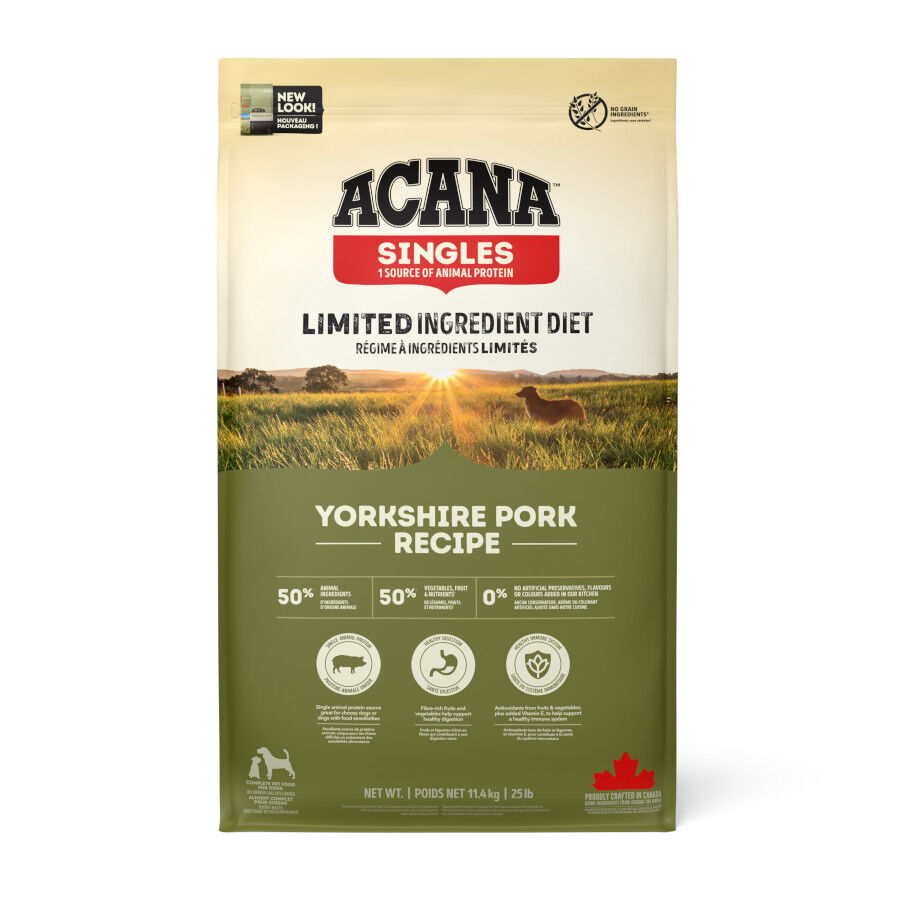 11.4 kg Acana Singles Yorkshire Pork Porco e Ab&oacute;bora Ra&ccedil;&atilde;o para c&atilde;es, , large Imagem n&uacute;mero 1