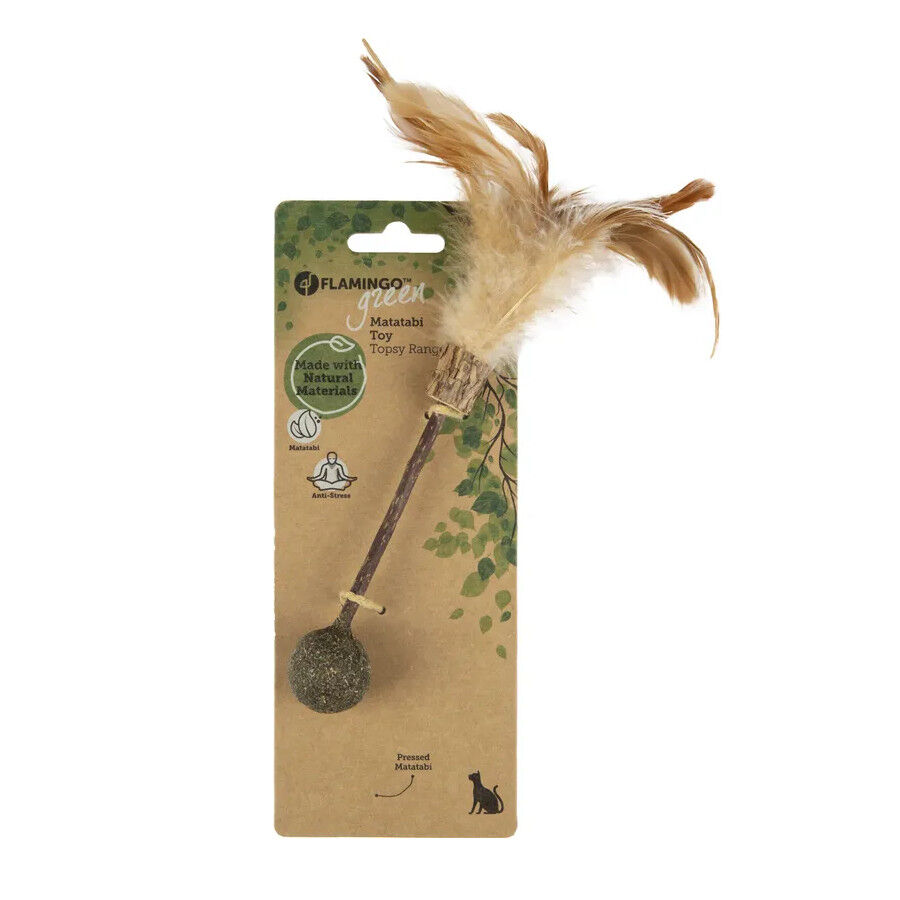 Flamingo Sticks de Madeira com Bola Matatabi para gatos, , large Imagem n&uacute;mero 2