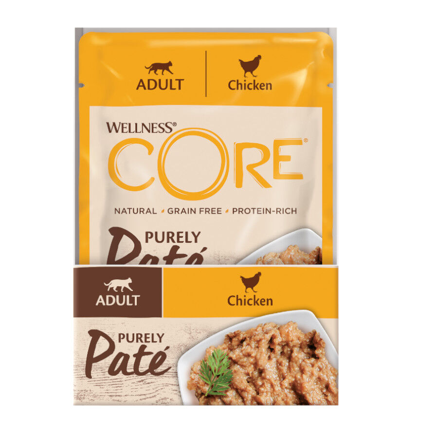 85 g Wellness Core Adult Purely Frango em Pat&ecirc; Saqueta para gatos, , large Imagem n&uacute;mero 2