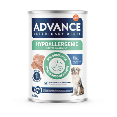 Advance Veterinary Diets Ração úmida para cães com ingredientes limitados hipoalergênicos para truta