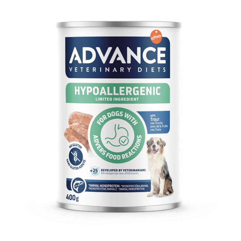 400 g Advance Veterinary Diets Hypoalelergenic Limited Ingredient Truta Comida Húmida para cães,  Imagem número 1 400 g Advance Veterinary Diets Hypoalelergenic Limited Ingredient Truta Comida Húmida para cães, , large Imagem número 1