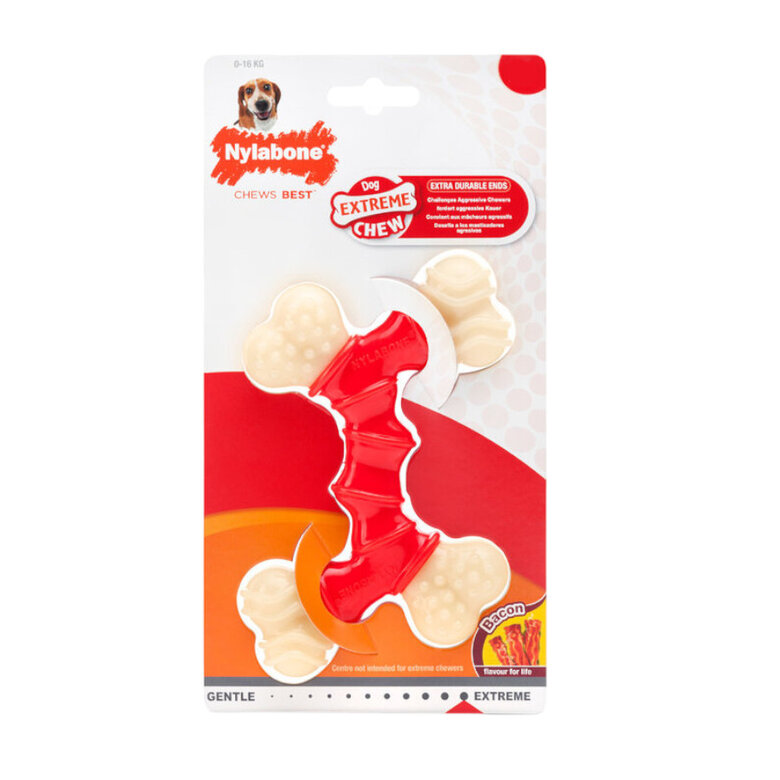 Nylabone Power Chew Osso Duplo Bacon para cães,  Imagem número 3 Nylabone Power Chew Osso Duplo Bacon para cães, , large Imagem número 3