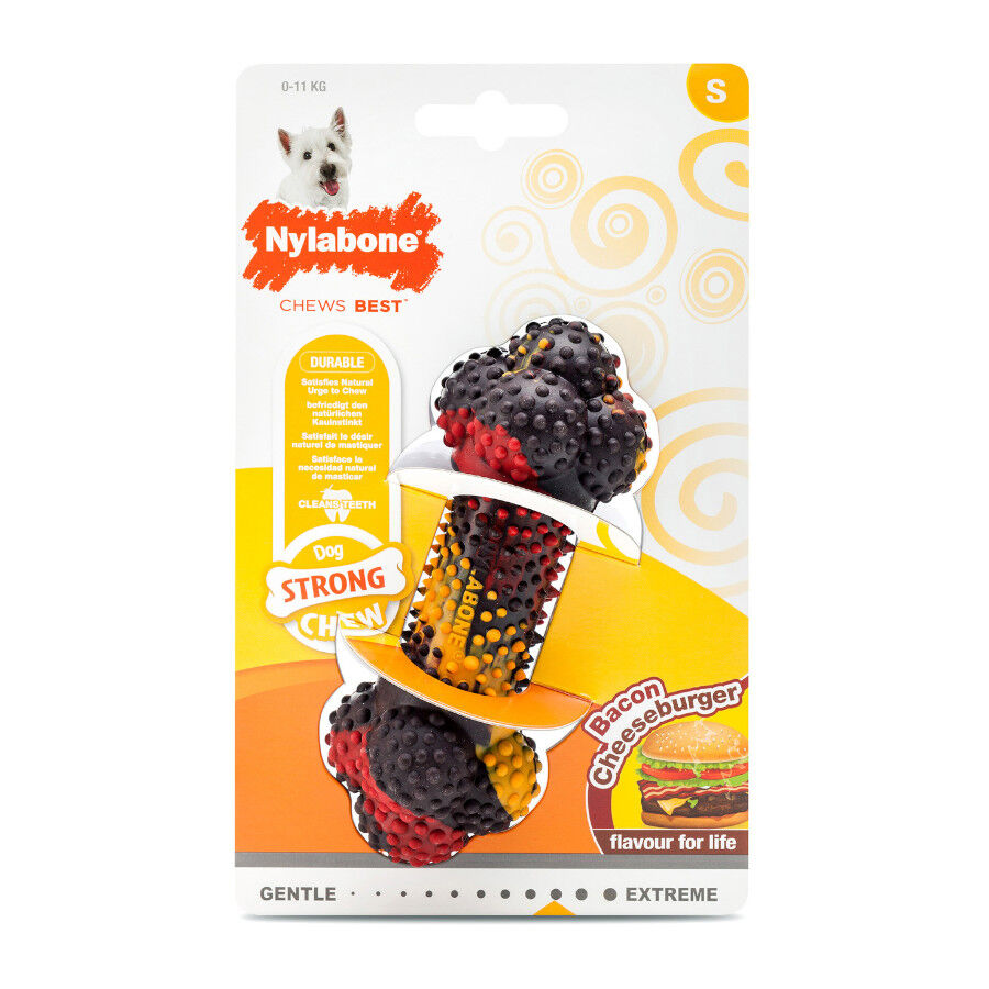 Nylabone Cheeseburger osso Mordedor para c&atilde;es, , large Imagem n&uacute;mero 3