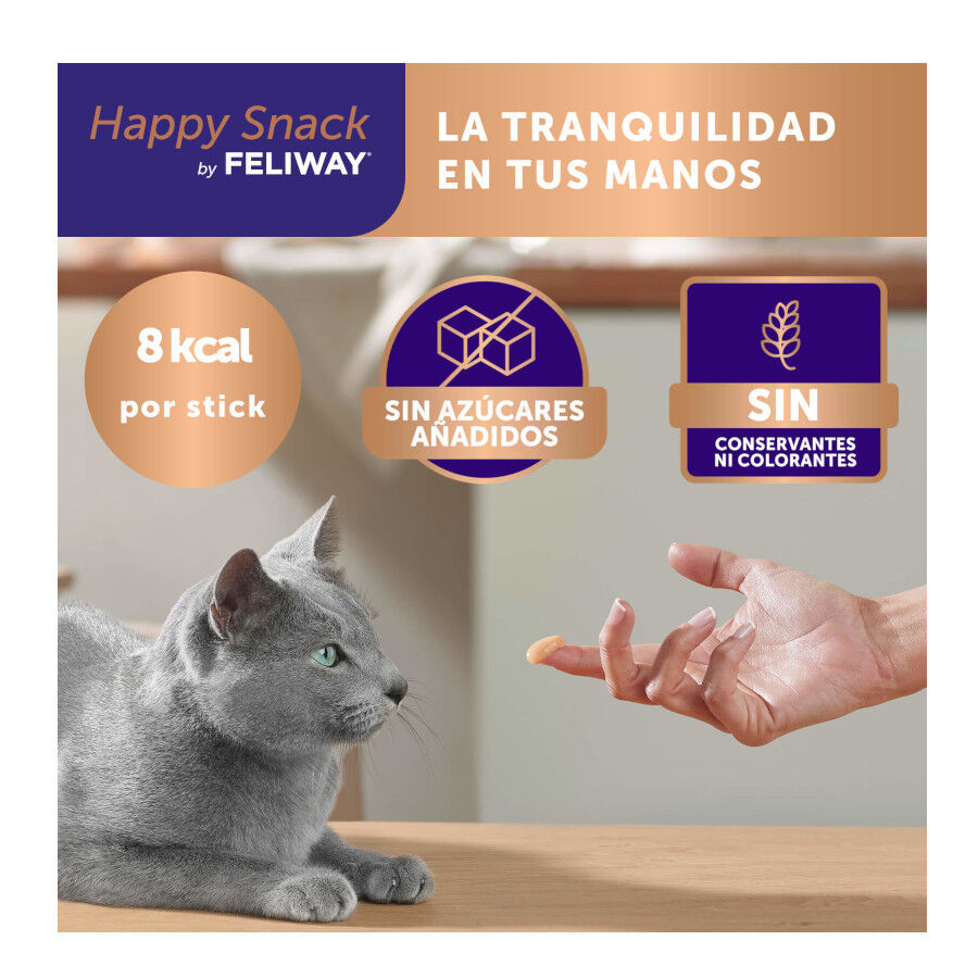 6 saquetas x 10 g Feliway Saquetas Happy Snack Calmante de Frango para gatos, , large Imagem n&uacute;mero 6