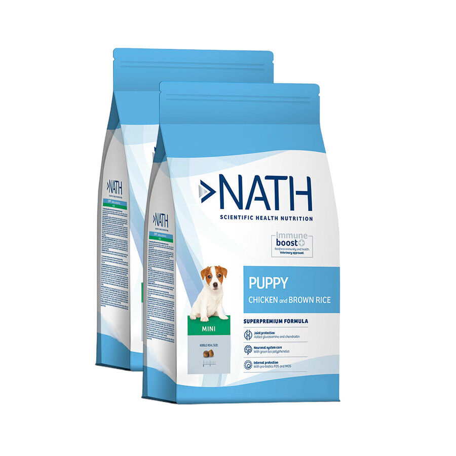 2 x 3 kg Nath Puppy Mini Frango ra&ccedil;&atilde;o para c&atilde;es Pack poupan&ccedil;a!, , large Imagem n&uacute;mero 1