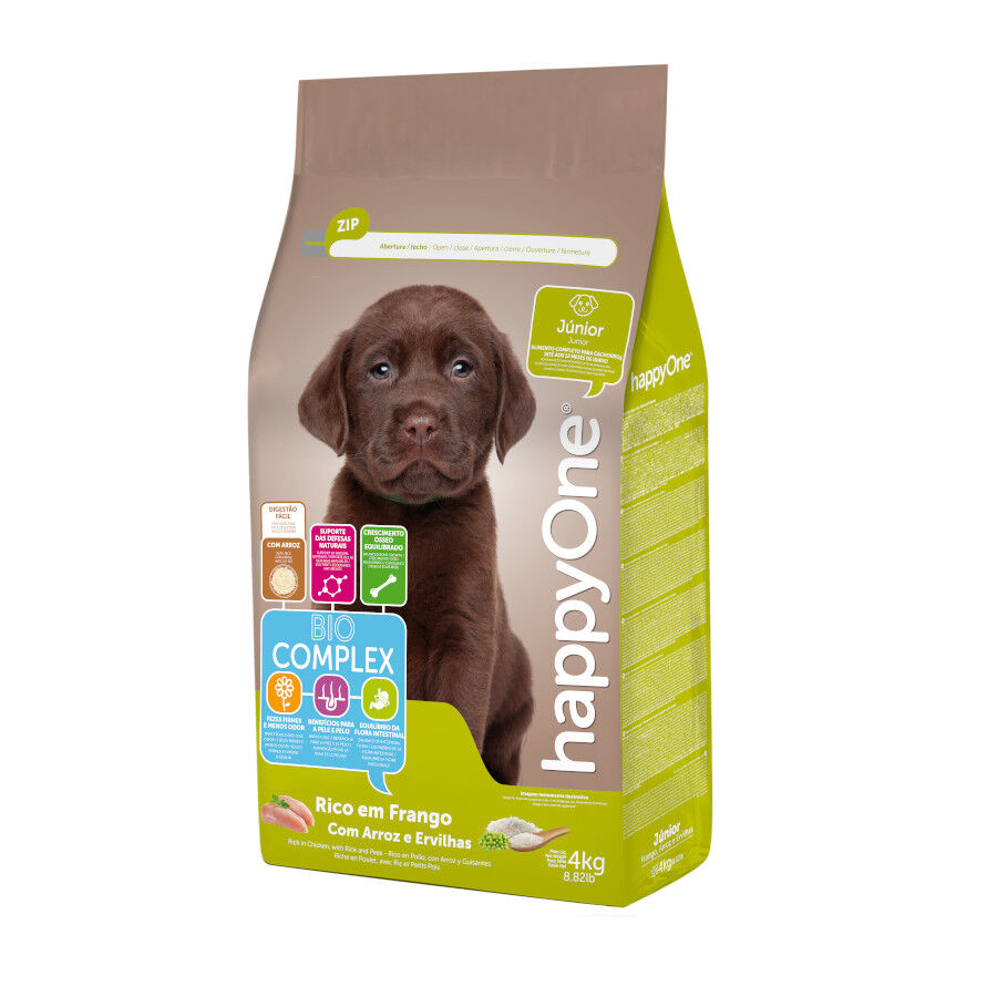 happyOne Junior Ra&ccedil;&atilde;o de frango para cachorros, , large Imagem n&uacute;mero 1