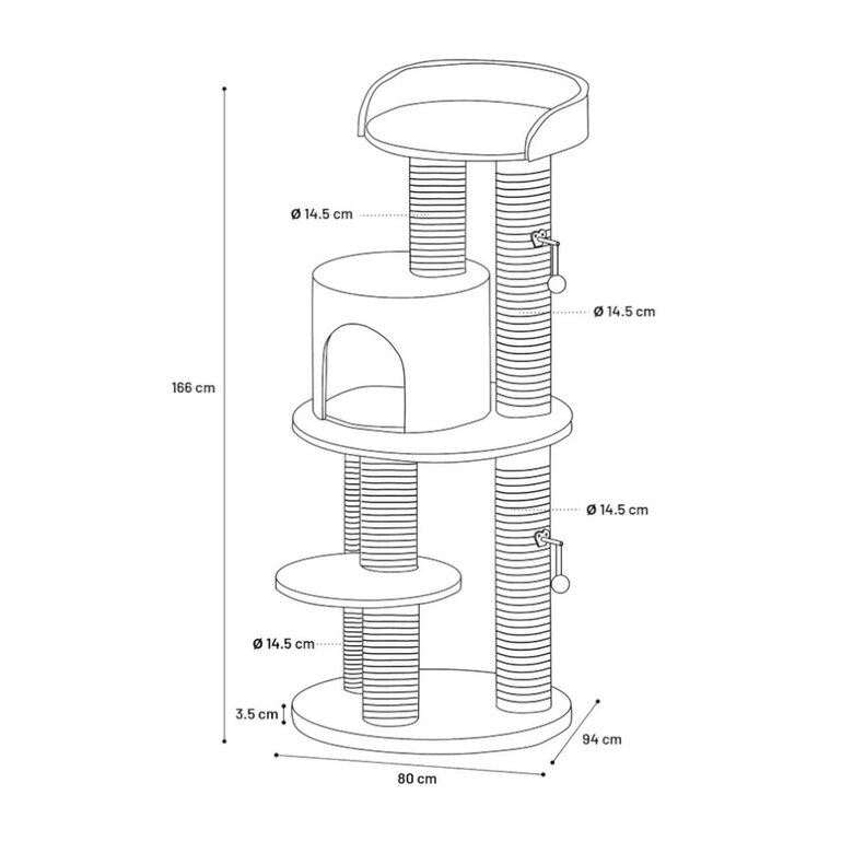 Flamingo Hattie Árvore Arranhador Preto para gatos,  Imagem número 4 Flamingo Hattie Árvore Arranhador Preto para gatos, , large Imagem número 4