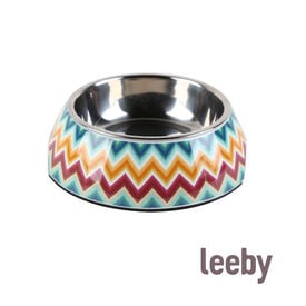 Leeby Comedouro colorido em inox para cães