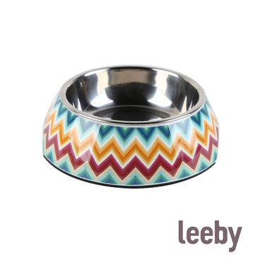Leeby Comedouro colorido em inox para cães
