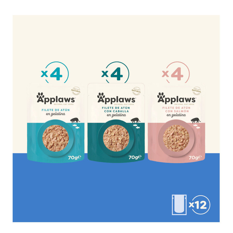 12 saquetas x 70 g Applaws Selection Mix em Gelatina saqueta para gatos - Multipack, , large Imagem n&uacute;mero 2