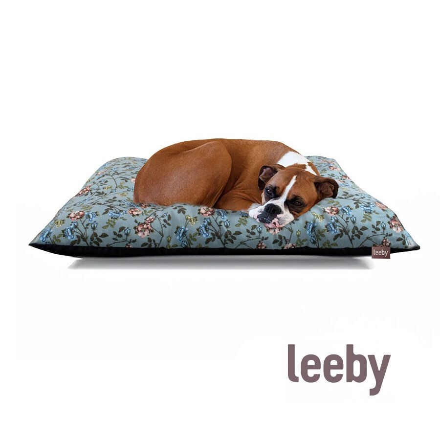 Leeby Almofada Acolchoada Turquesa com Flores para c&atilde;es, , large Imagem n&uacute;mero 2