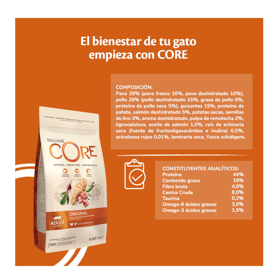 4 kg Wellness Core Adult Frango e Peru ra&ccedil;&atilde;o para gatos , , large Imagem n&uacute;mero 3