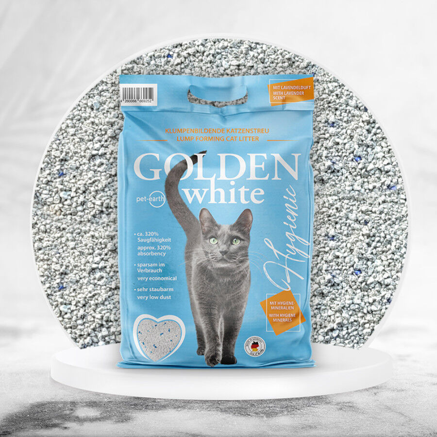 14 kg Golden White Areia Aglomerante lavanda para gatos, , large Imagem n&uacute;mero 2