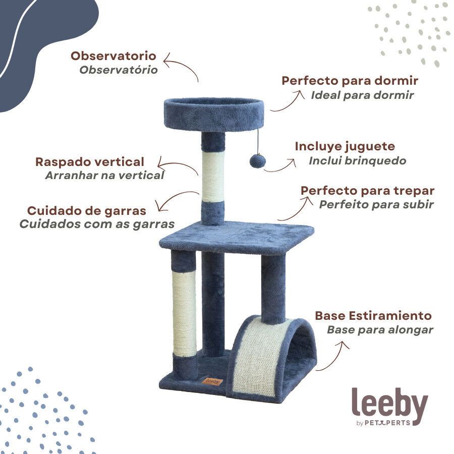 Leeby Marcelo torre arranhadora com cama e brinquedo para gatos, , large Imagem n&uacute;mero 3