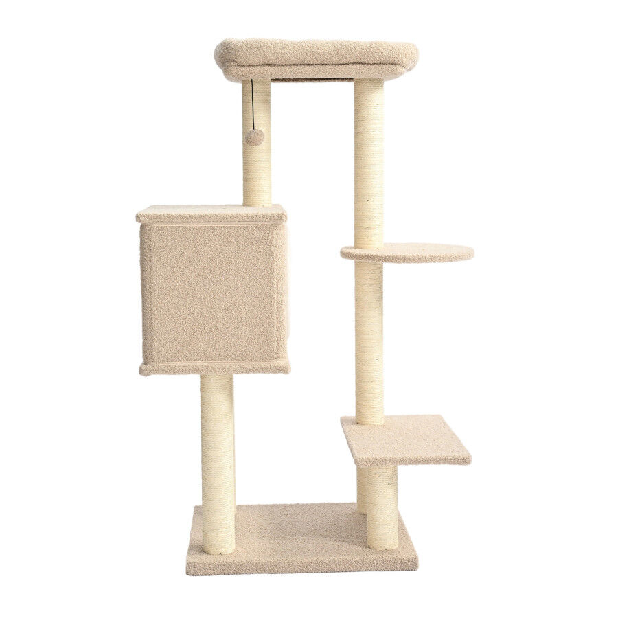 Leeby Boucle Collection &aacute;rvore arranhadora com cama nido e brinquedo para gatos, , large Imagem n&uacute;mero 8