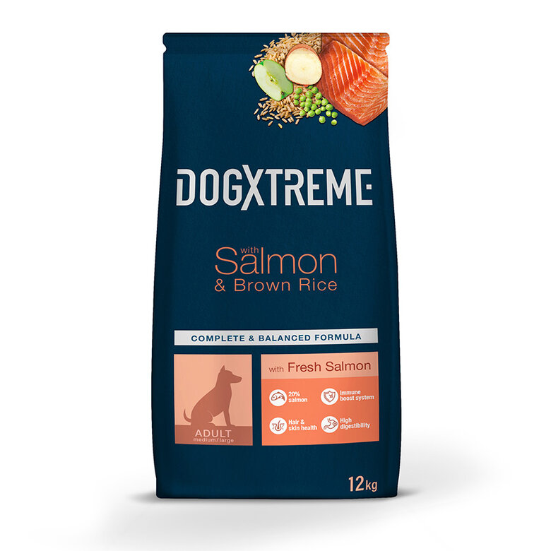 12 kg Dogxtreme Salmão e Arroz ração para cães,  Imagem número 1 12 kg Dogxtreme Salmão e Arroz ração para cães, , large Imagem número 1