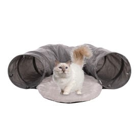 Flamingo Gotar Túnel com Almofada Cinzenta para gatos