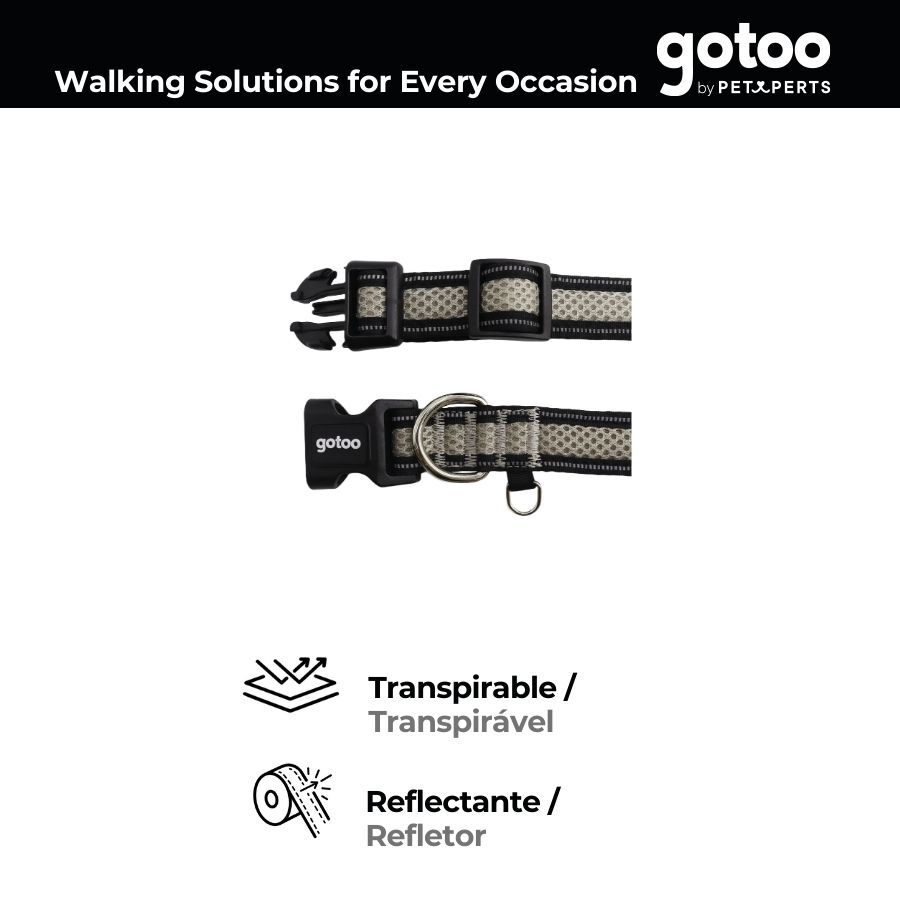Gotoo Coleira mesh cinza para c&atilde;es, , large Imagem n&uacute;mero 4