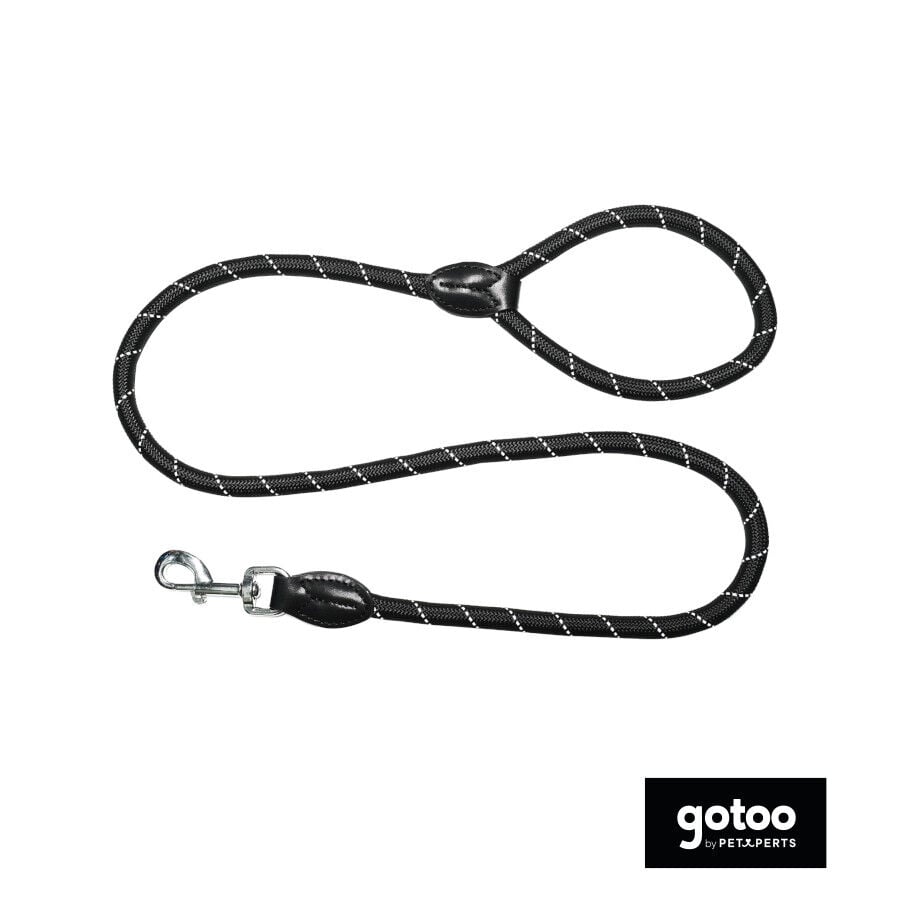 Gotoo trela de corda refletora preta para c&atilde;es, , large Imagem n&uacute;mero 2