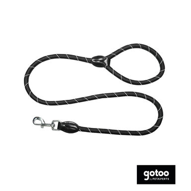 Gotoo trela de corda refletora preta para cães