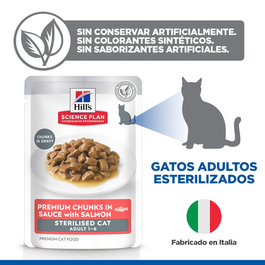 85 g Hill's Science Plan Sterilized Young Adult Salm&atilde;o saquetas para gatos, , large Imagem n&uacute;mero 4