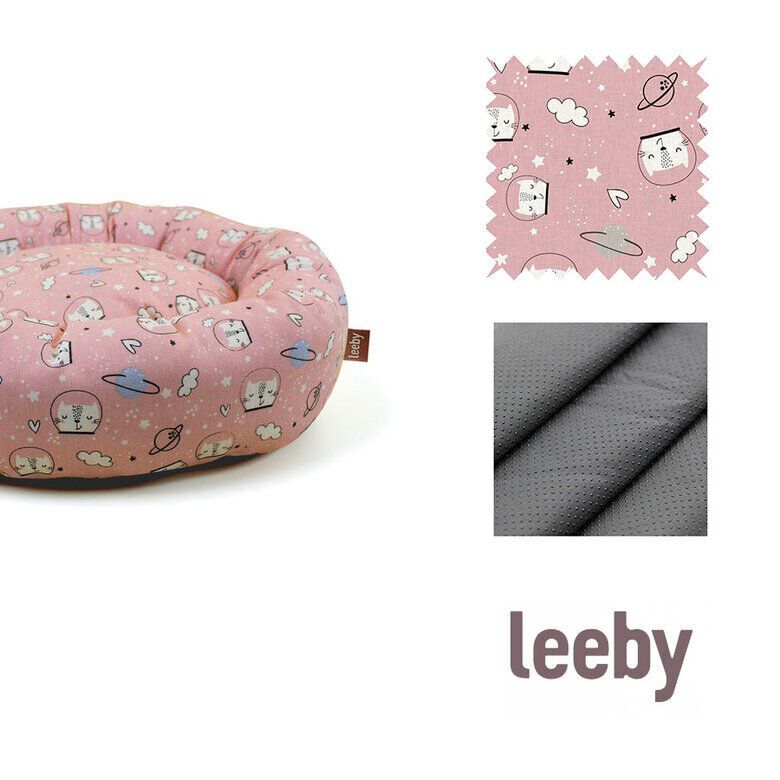 Leeby Cama Donut Antiderrapante Estampado Banda Desenhada Rosa para gatos, , large Imagem n&uacute;mero 5