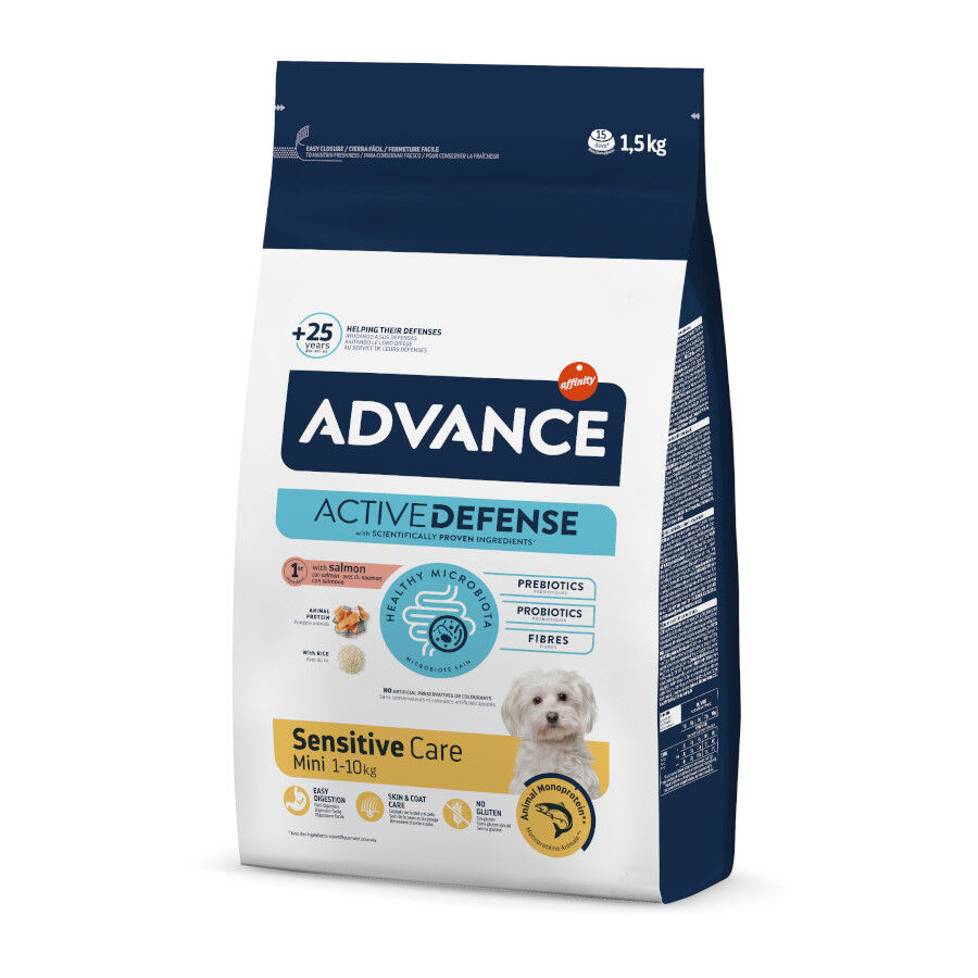 Advance Active Defense Mini Sensitive Salm&atilde;o e Arroz ra&ccedil;&atilde;o para c&atilde;es, , large Imagem n&uacute;mero 1
