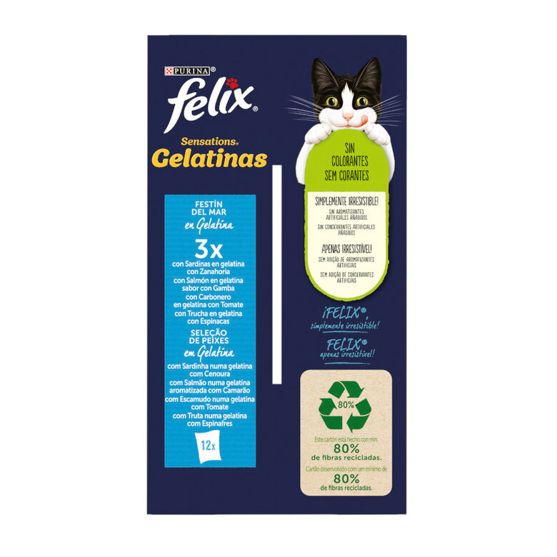 12 saquetas x 85 g Felix Sensations Seleção de Peixes saquetas em galeia,  Imagem número 6 12 saquetas x 85 g Felix Sensations Seleção de Peixes saquetas em galeia, , large Imagem número 6