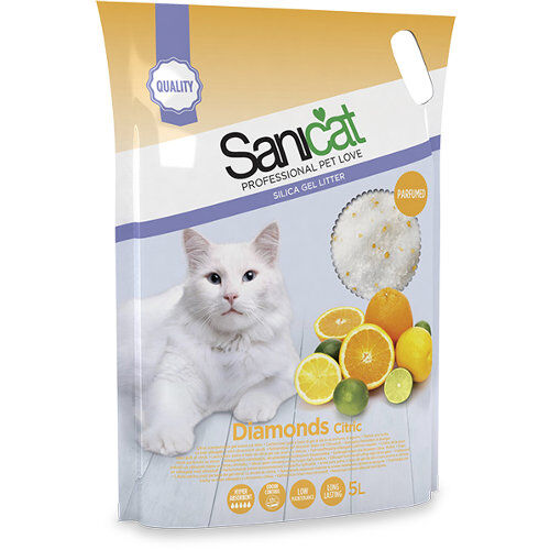 Sanicat Diamonds Citric arena de s&iacute;lice para gatos Imagem n&uacute;mero 2