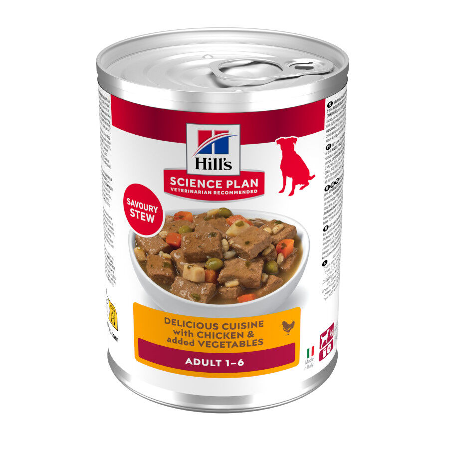 363 g Hill's Science Plan Adult Comida h&uacute;mida de Frango e Legumes para c&atilde;es, , large Imagem n&uacute;mero 1