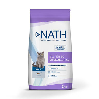 Nath Adult Sterilised Frango e Arroz ração para gatos 