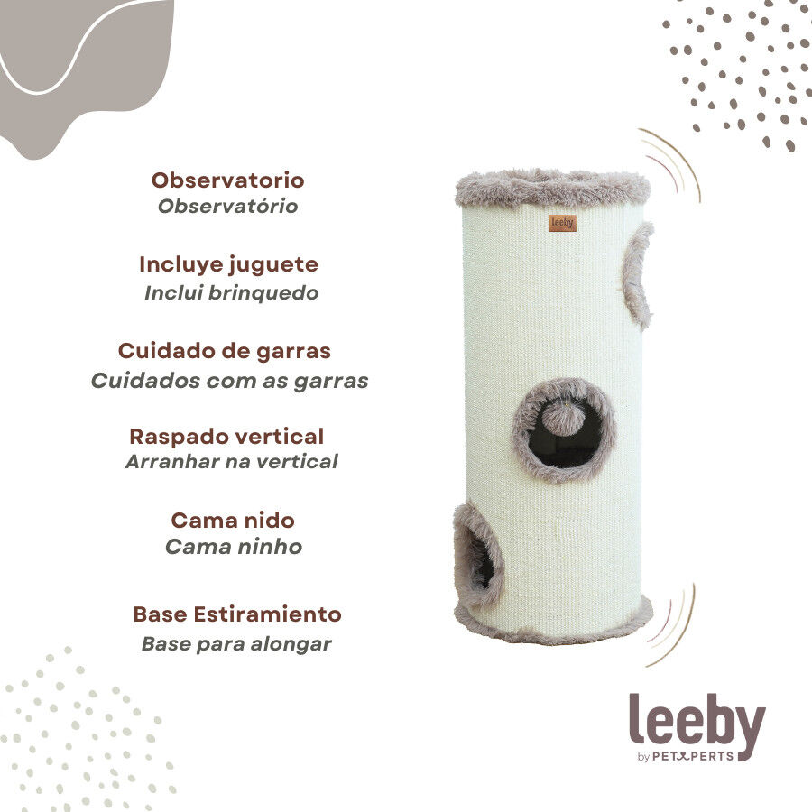 Leeby Bruno barril arranhador com cama nido e brinquedo para gatos, , large Imagem n&uacute;mero 3