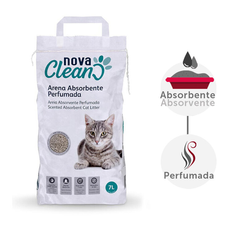 Nova Clean Arena perfumada absorbente para gatos Imagem número 1 Nova Clean Arena perfumada absorbente para gatos Imagem número 1