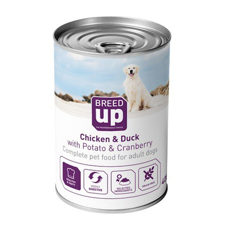 400 g Breed Up Adult Frango e Pato lata para c&atilde;es, , large Imagem n&uacute;mero 1