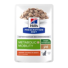 Hill's Prescription Diet Metabolic + Mobility Comida h&uacute;mida de frango em saquetas para gatos - Multipack