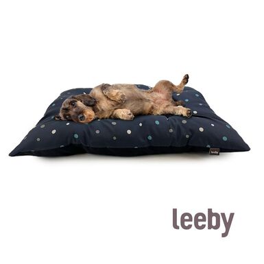 Leeby Almofada Acolchoada Azul com Pontos para cães
